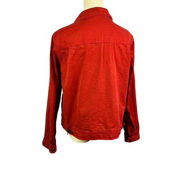 Vintage Pendleton Women's Red Jean Trucker Jean Jacket Button Front Size large - Picture 4 of 6